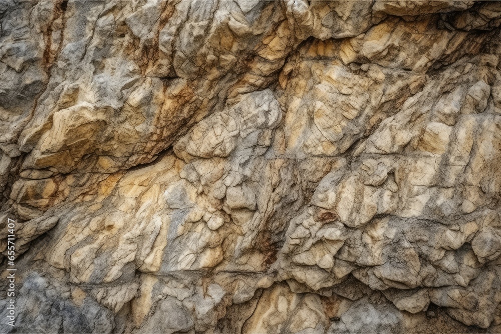 A detailed close-up of a rugged and textured rock face A detailed close-up of a rugged and textured rock face