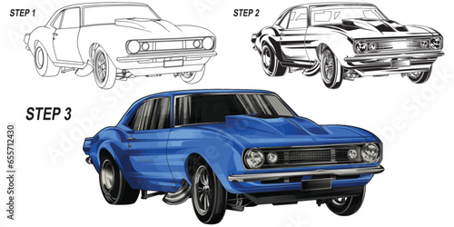 blue drag race illustration isolated in white background, this design is not ai generated.` Please see my portfolio. I've been making microstock designs for 3 years 