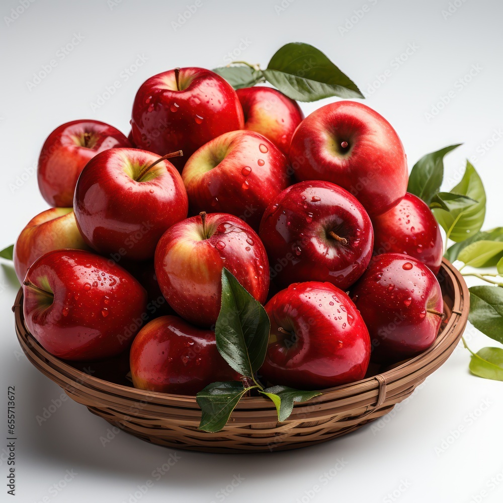 Fresh Apples Gathered in a Rustic Basket Clipart Fresh Apples Gathered in a Rustic Basket Clipart