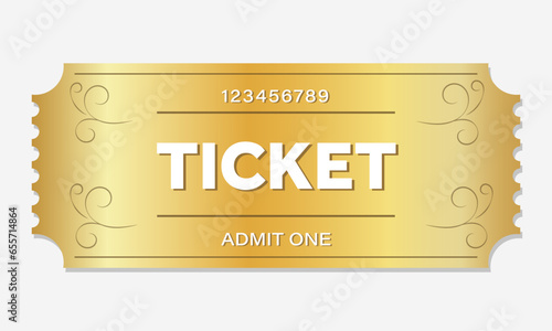 Vector illustration of gold ticket