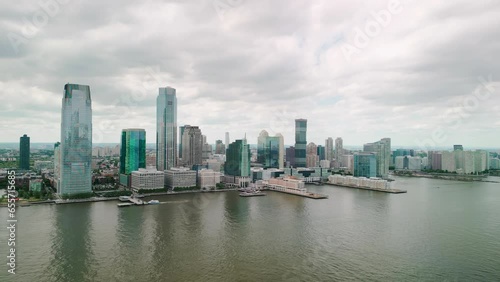 Wallpaper Mural Aerial view of the New York City skyline, buildings in Hudson Yards, the river, Jersey cityscape Torontodigital.ca