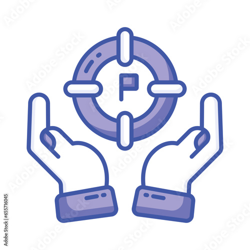 Grab this carefully crafted vector of team focus in trendy style, business target icon design