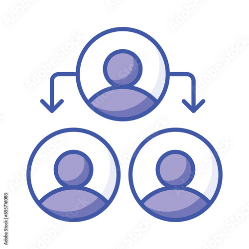 Get your hands on this beautifully designed icon of team structure, ready to use vector
