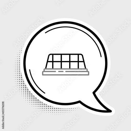 Line Taxi car roof icon isolated on grey background. Colorful outline concept. Vector