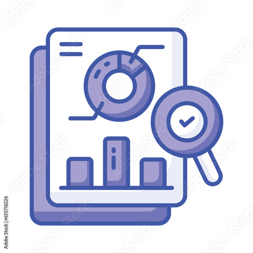 Check this carefully crafted icon of business report, analytical report vector