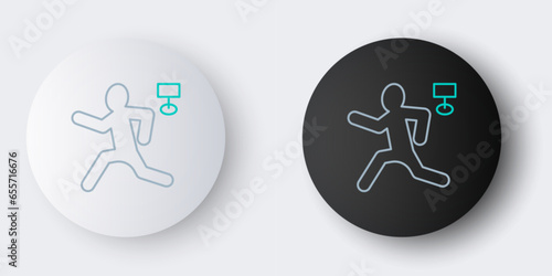 Line Murder icon isolated on grey background. Body, bleeding, corpse, bleeding icon. Concept of crime scene. Colorful outline concept. Vector