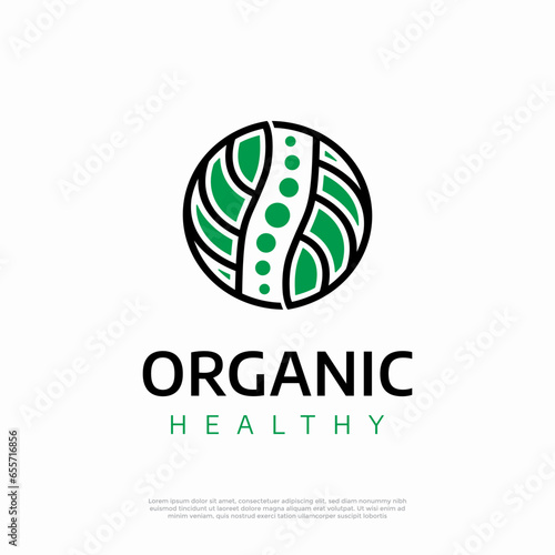 Nature organic healthy lungs logo vector design