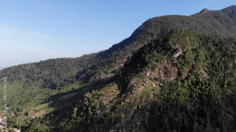 Flying over the mountains by drone. Beautiful views. Vietnam. Shooting from a drone. Flying over the mountains by drone. Beautiful views. Vietnam. Shooting from a drone.