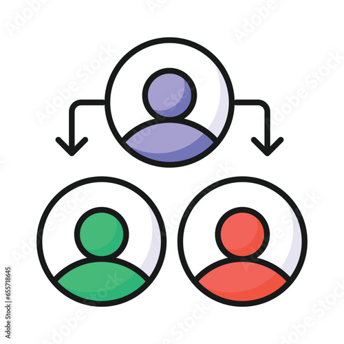 Get your hands on this beautifully designed icon of team structure, ready to use vector
