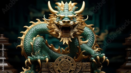 golden dragon statue