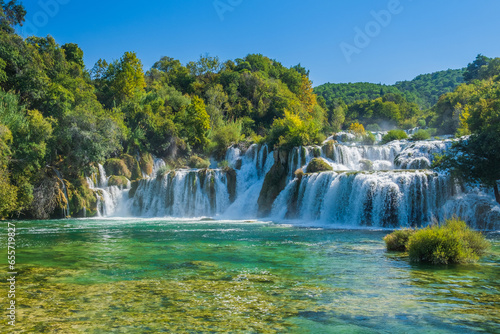 Amazing Skradinski Buk waterfall in Krka national park  Dalmatia  Croatia
