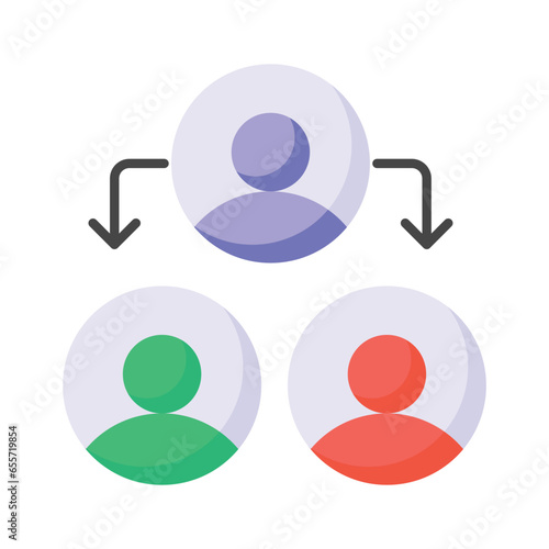 Get your hands on this beautifully designed icon of team structure, ready to use vector