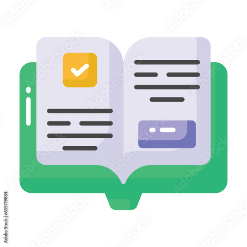 Organized book of reference on a certain field of knowledge, employee handbook icon design