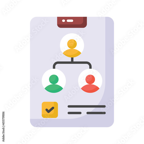 Check this beautifully designed icon of approved team in trendy style, team structure vector design