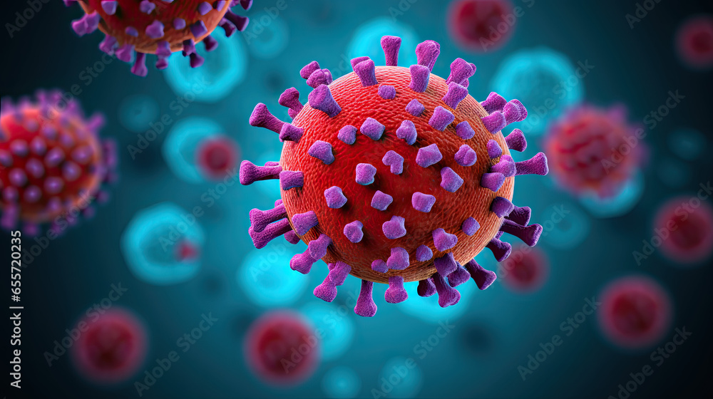 virus render, highly detailed, bold colors health science virus render, highly detailed, bold colors health science