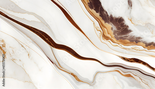 Marbled background banner panorama - High resolution white brown beige Carrara marble stone texture. Generative Ai. photo