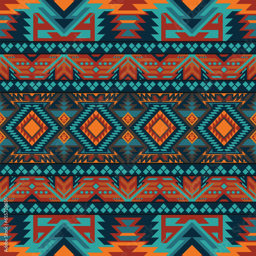 Seamless Navajo Aztec abstract geometric art Ethnic hipster vector background, wallpaper, fabric design, fabric, tissue, cover, textile template