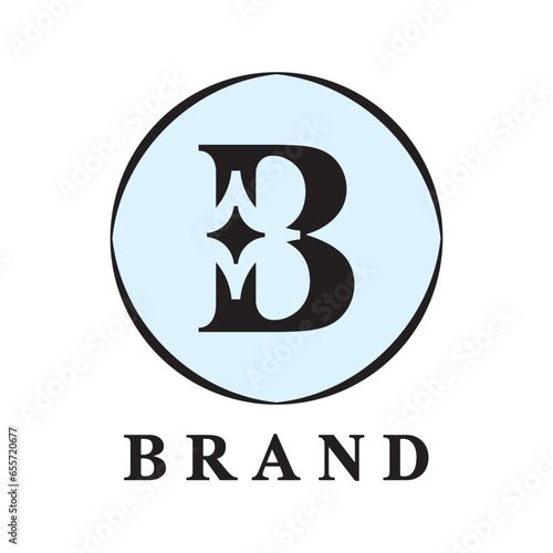 Letter B Diamond  Jewelry Crystal Vector Logo