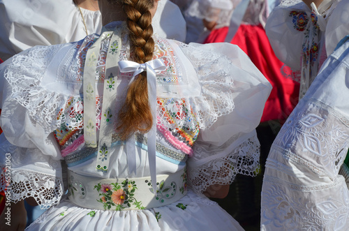 Slavic folk dress closeup