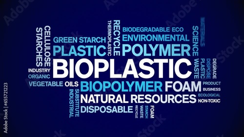 Bioplastic animated tag word cloud;text design animation kinetic typography seamless loop.