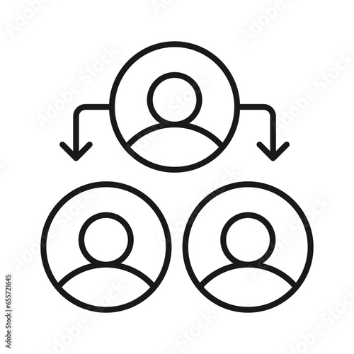 Get your hands on this beautifully designed icon of team structure, ready to use vector