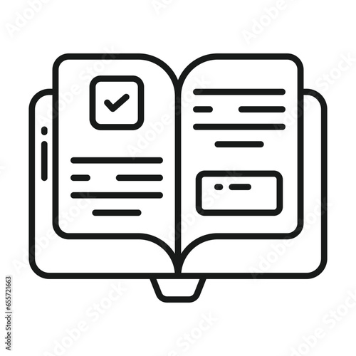 Organized book of reference on a certain field of knowledge, employee handbook icon design