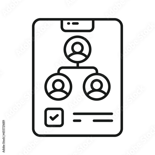 Check this beautifully designed icon of approved team in trendy style, team structure vector design
