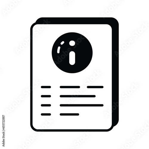 Check this carefully designed icon of information document in modern style