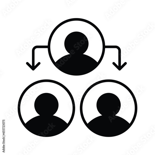 Get your hands on this beautifully designed icon of team structure, ready to use vector