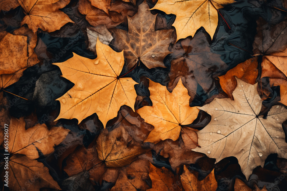 Autumn leaves lying on the floor Autumn leaves lying on the floor