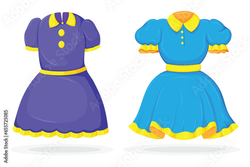 Girls fashionable cartoon dresses in beautiful color
