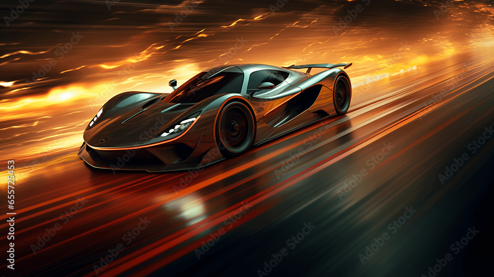 Desktop wallpaper of car depicting speed