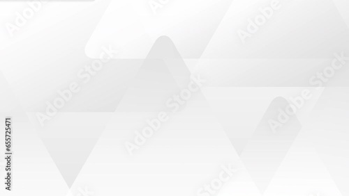 Minimalist white grey abstract motion background with subtle gradient triangle shapes. Seamless loop