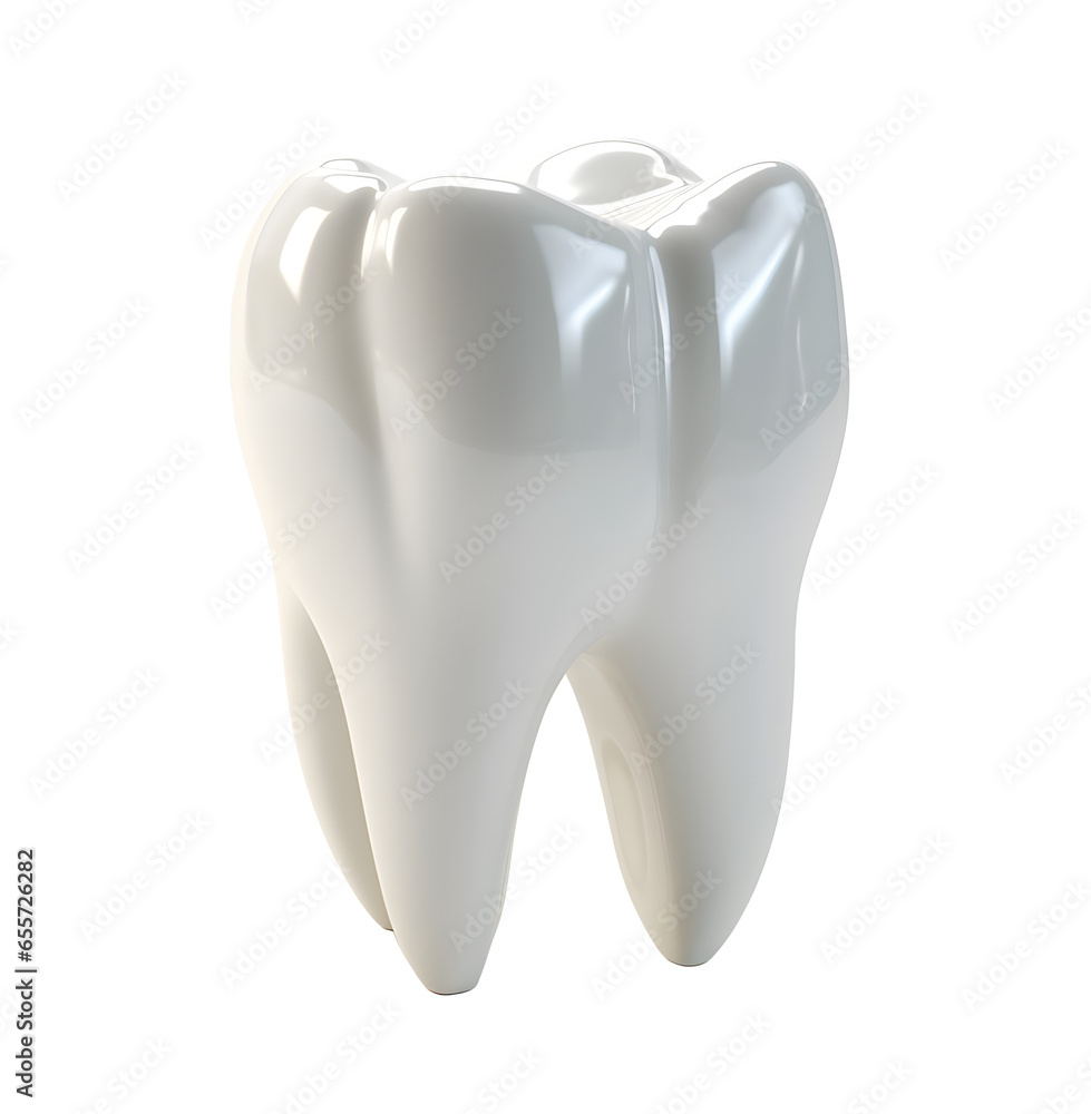 3D Model of Healthy Tooth isolated on a white background, dental healthcare concept, 3d realistic design illustration, generative ai 3D Model of Healthy Tooth isolated on a white background, dental healthcare concept, 3d realistic design illustration, generative ai