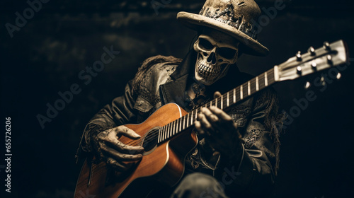 Macabre Musician's Mysterium: Skeleton Strings Resound, Generative AI