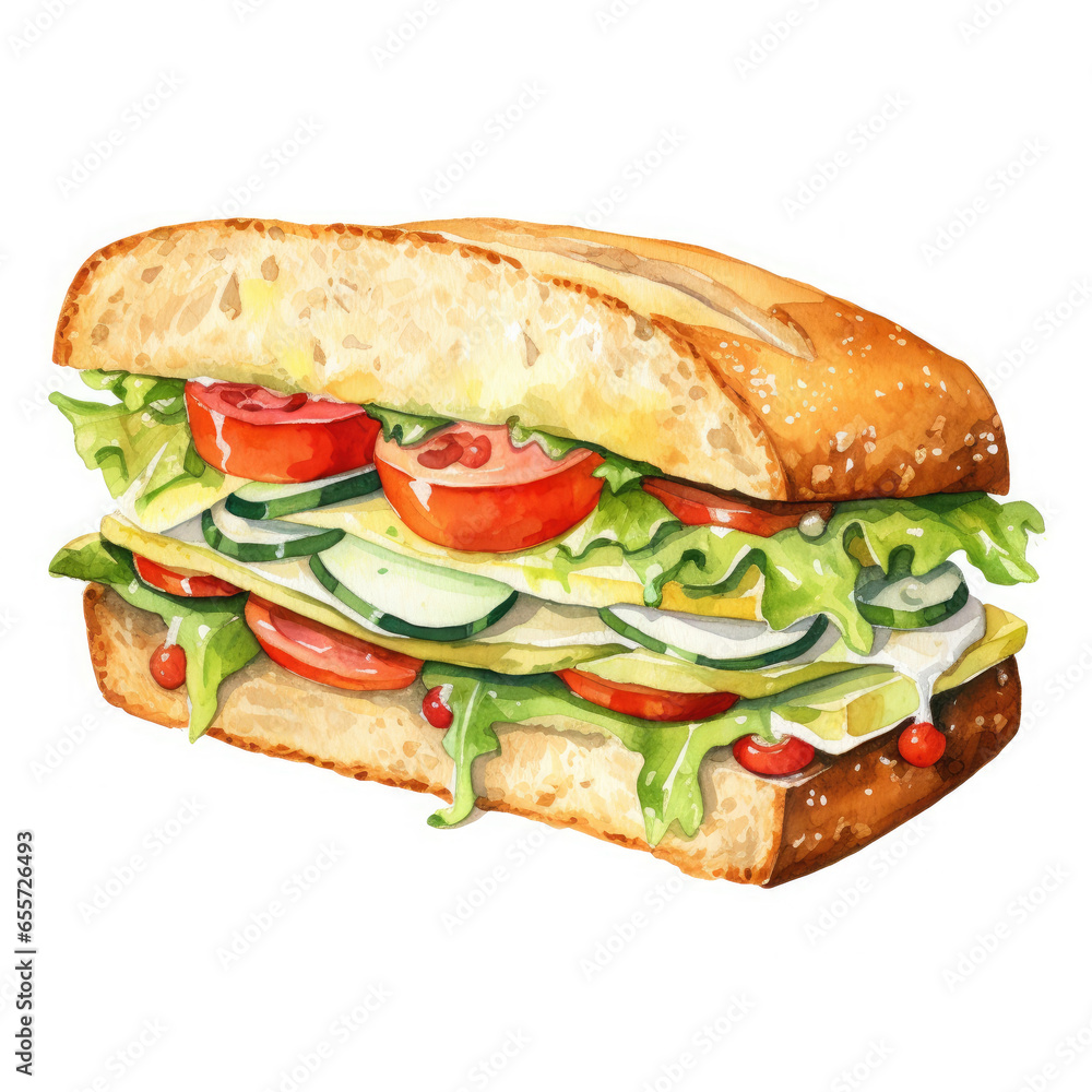 Sandwich Illustration, Generative Ai Sandwich Illustration, Generative Ai