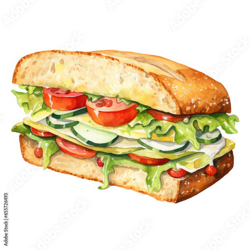 Sandwich Illustration, Generative Ai © Creative Artist