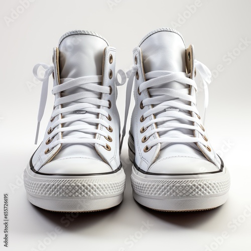 Full View Shoeson A Completely , Isolated On White Background, For Design And Printing