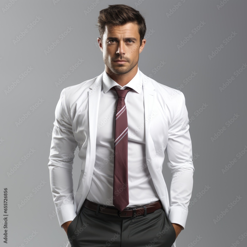Full View Slim-Fit Shirton A Completely , Isolated On White Background, For Design And Printing Full View Slim-Fit Shirton A Completely , Isolated On White Background, For Design And Printing