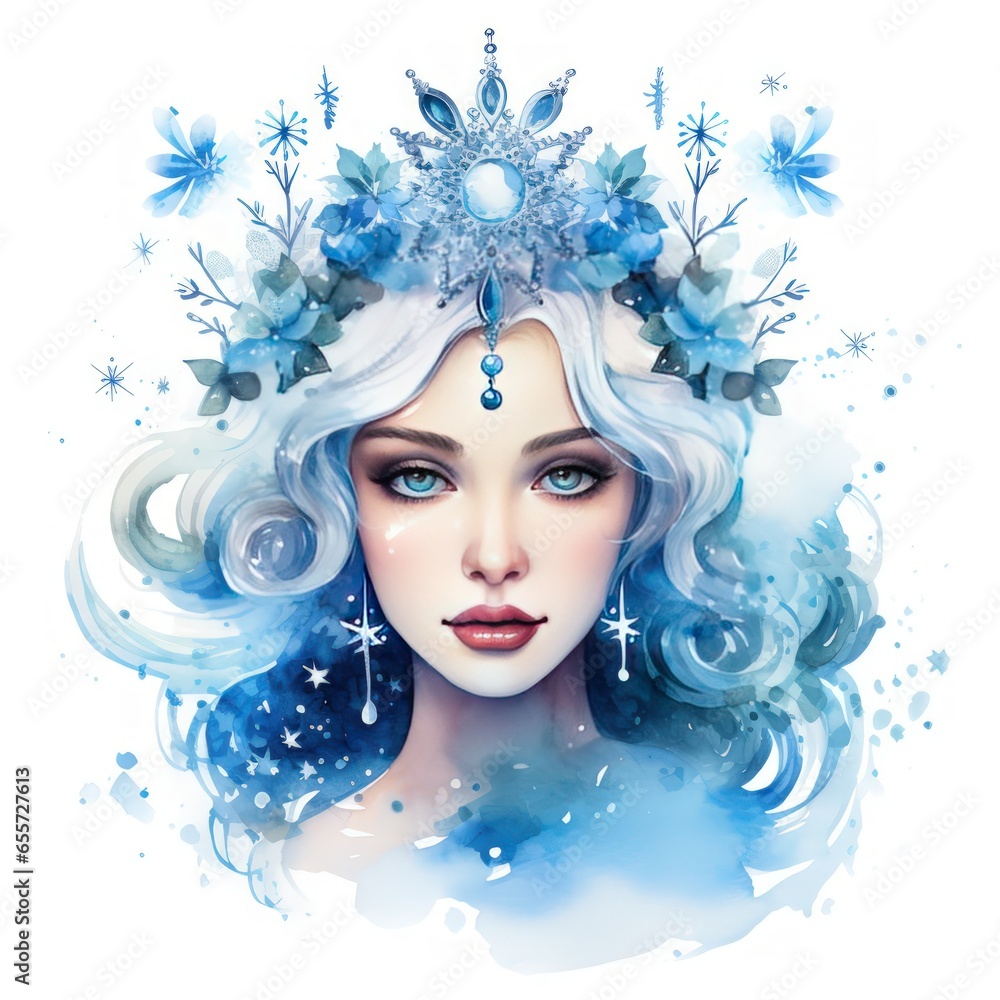Watercolor Clipart with Glistening Crown