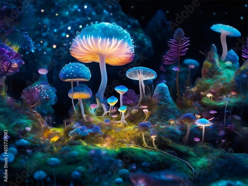 The Life of Mushrooms and Spores. Magic Mushrooms in the Forest. The Spiritual Fungi.
