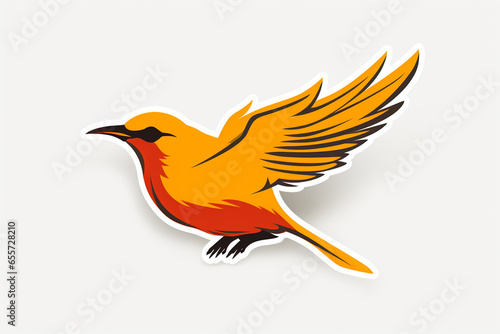 vector sticker design, a bird