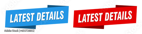 latest details banner. latest details ribbon label sign set