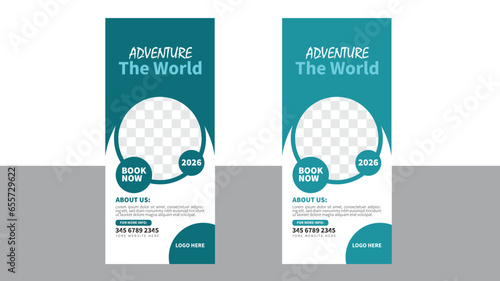 Corporate minimal professional business, school, collage, hospital rollup banner template. Editable format.