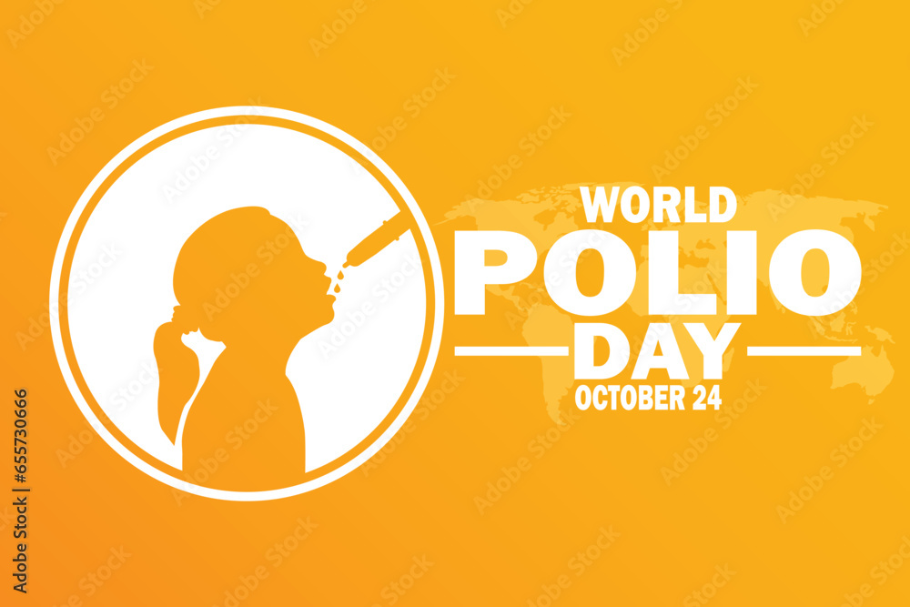 World Polio Day Vector Illustration. October 24.  Suitable for greeting card, poster and banner. - obrazy, fototapety, plakaty 