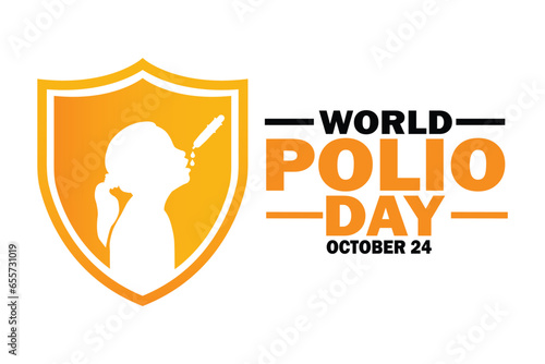 World Polio Day vector illustration. October 24. Holiday concept. Template for background, banner, card, poster with text inscription.