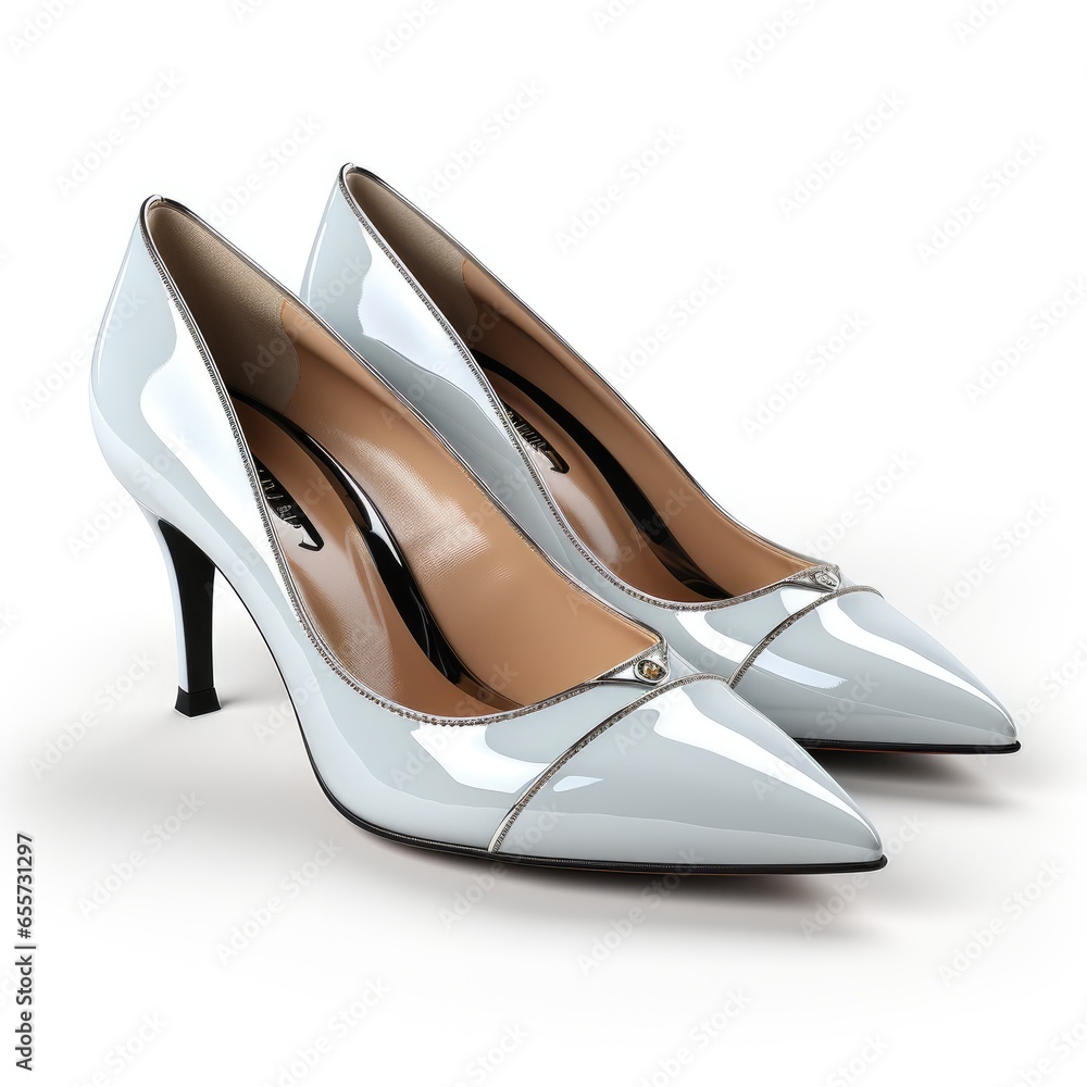 Full View Pointed-Toe Flatson A Completely , Isolated On White Background, For Design And Printing Full View Pointed-Toe Flatson A Completely , Isolated On White Background, For Design And Printing