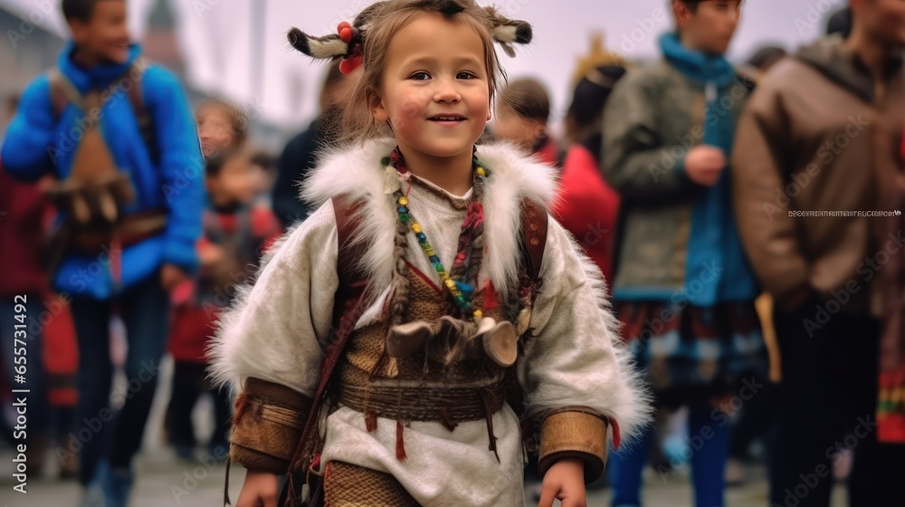Child Smiling at Kukeri Bulgaria Festival Child Smiling at Kukeri Bulgaria Festival