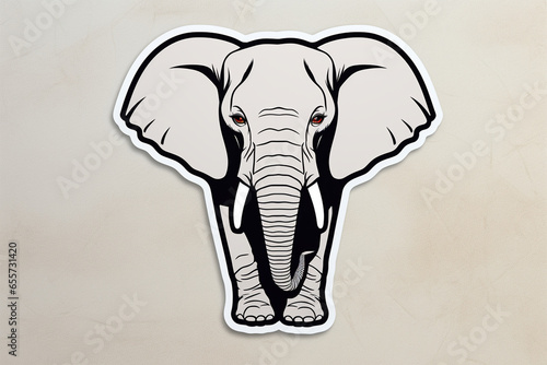 vector sticker design  an elephant
