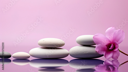 Tranquil spa pebble aquatic imagery in a minimalistic approach  artistic arrangement and ambiance  background with copy space